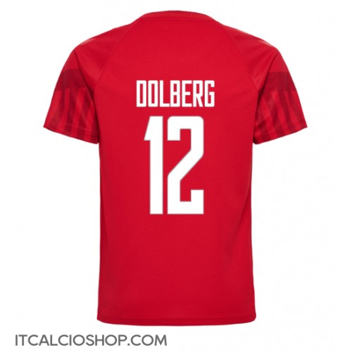 Danimarca Kasper Dolberg #12 Prima Maglia Mondiali 2022 Manica Corta
